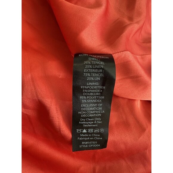 Kobi Halperin Mandi Dress Orange Long Sleeve Maxi Button Down Tie Waist Small - Picture 11 of 12